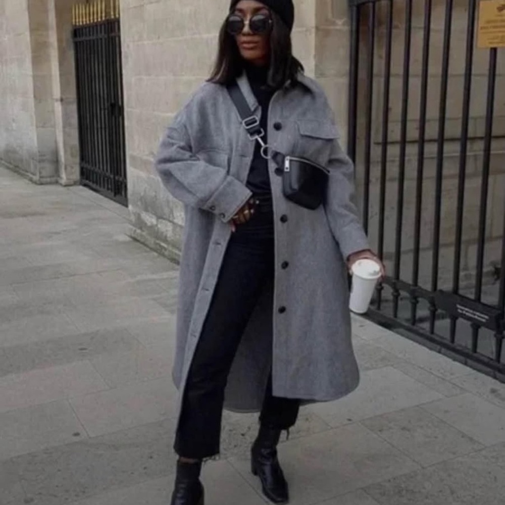 Stylish Gray Long Coat
